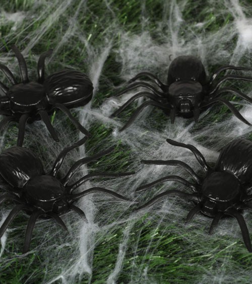 Spinnen aus Kunststoff - 10 cm - 4 Stück