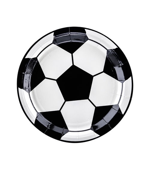 Kleine Fußball-Pappteller - 18 cm - 6 Stück