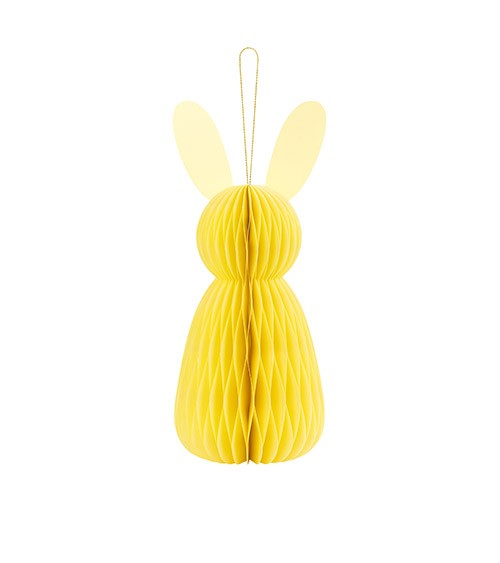 Waben-Deko "Hase" mit Magnet - gelb - 30 cm