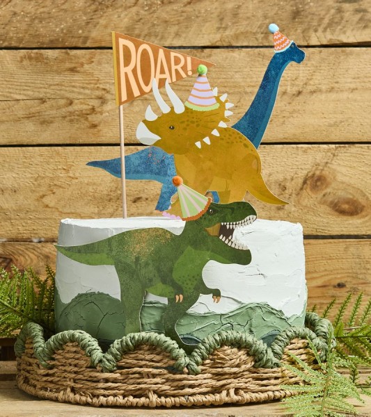 DIY Cake-Topper-Set "Dino Birthday" - 4-teilig
