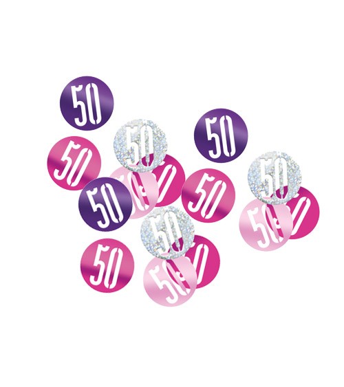 Streukonfetti "50" - pink - 14 g
