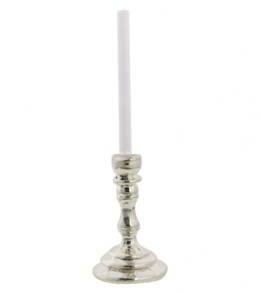 Kerzenhalter - silber - 1 x 4 cm - 2 Stück