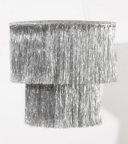 Lametta-Kronleuchter - metallic silber
