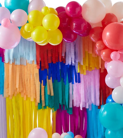 Streamer Backdrop & Ballongirlande - Farbmix - 126-teilig