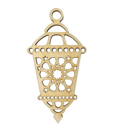 Deko-Laterne "Ramadan" aus Holz - 6,5 x 13 cm