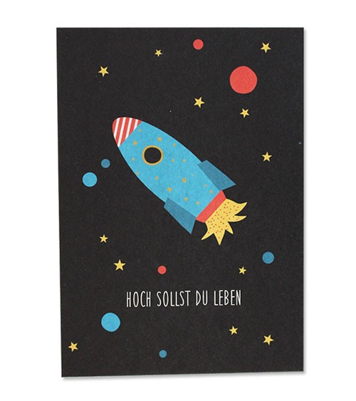 Postkarte "Space" - Hoch sollst du leben
