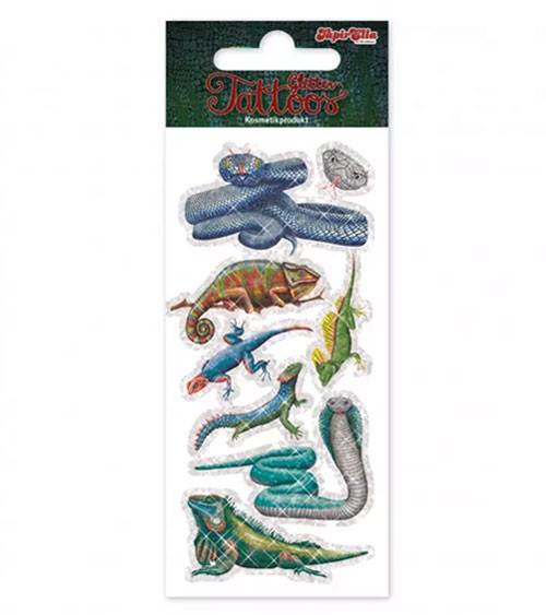 Glitter-Tattoos "Reptilien" - 56 x 118 mm