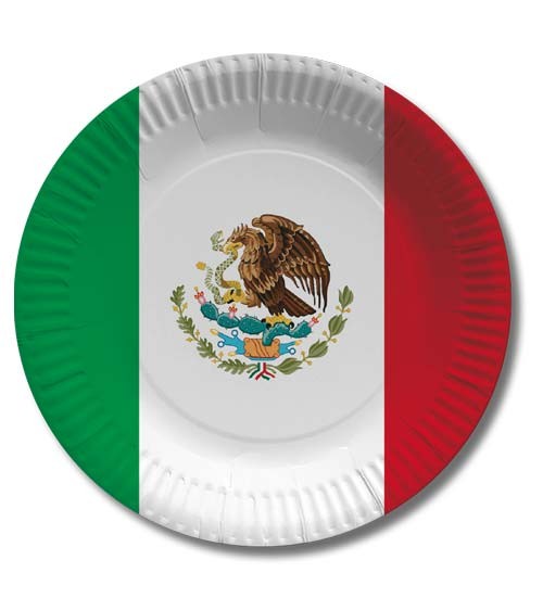 Pappteller "Mexico" - 10 Stück