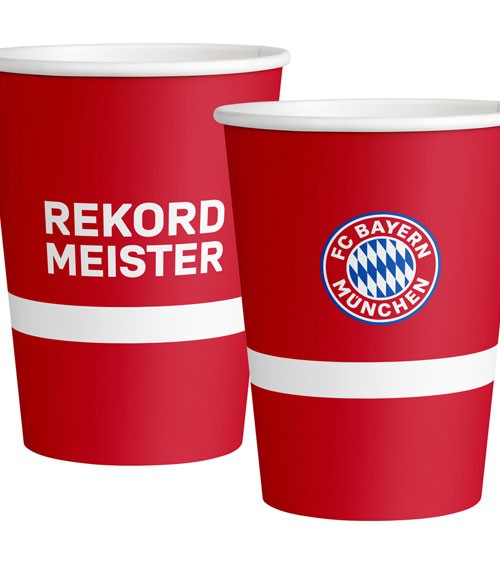 Große Pappbecher "FC Bayern München" - 6 Stück