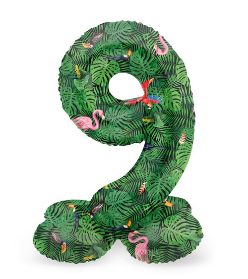 Stehender Folienballon Zahl "9" - Jungle Vibe - 72 cm