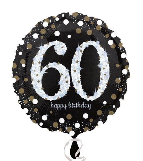 Runder Folienballon "Sparkling Celebration" - 60. Geburtstag