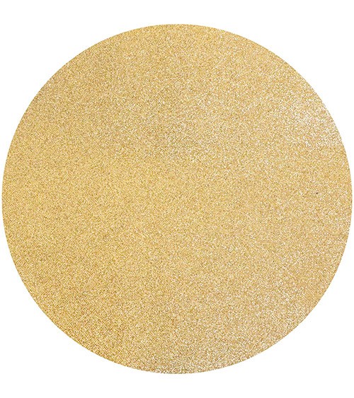 Premium-Platzsets mit Glitter - 34 cm - gold - 6 Stück