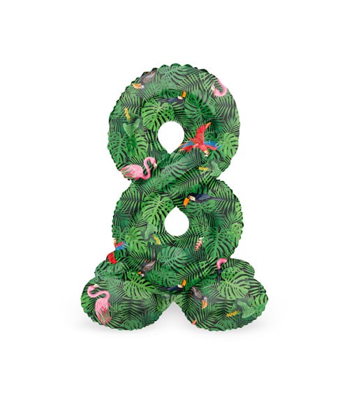 Stehender Folienballon Zahl "8" - Jungle Vibe - 41 cm