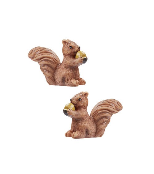 Miniatur Eichhörnchen aus Polyresin - 2,5 cm - 2 Stück