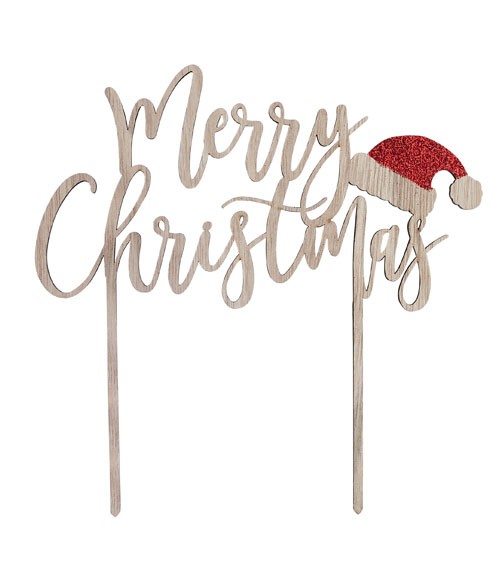 Cake Topper aus Holz "Merry Christmas"