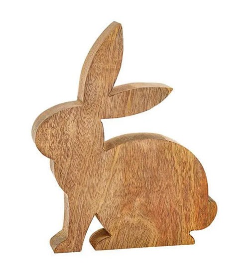 Deko-Hase aus Mangoholz - 20 x 25 cm