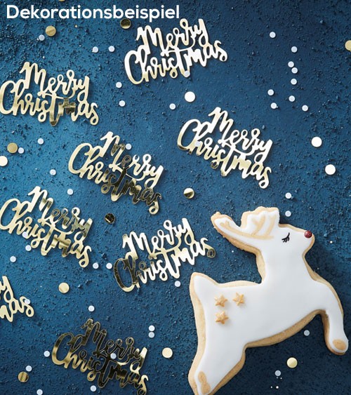 Streukonfetti "Merry Christmas" - metallic gold -14g
