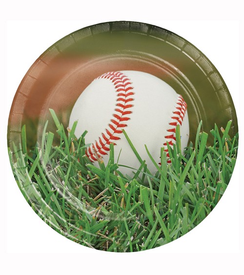 Pappteller "Baseball" - 8 Stück