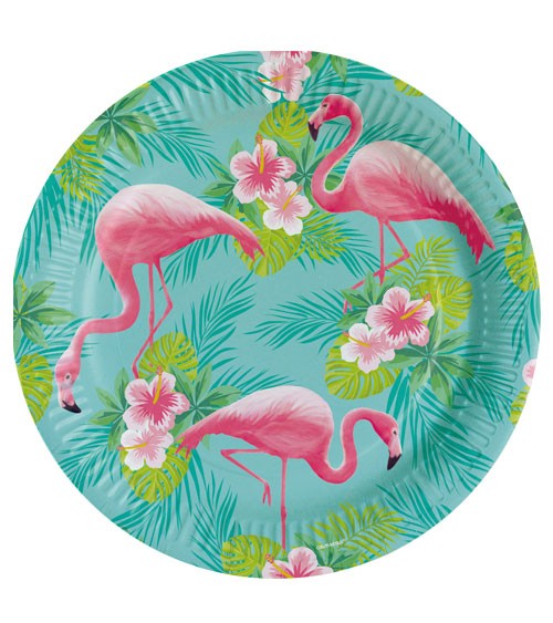 Pappteller "Flamingo Paradise" - 8 Stück