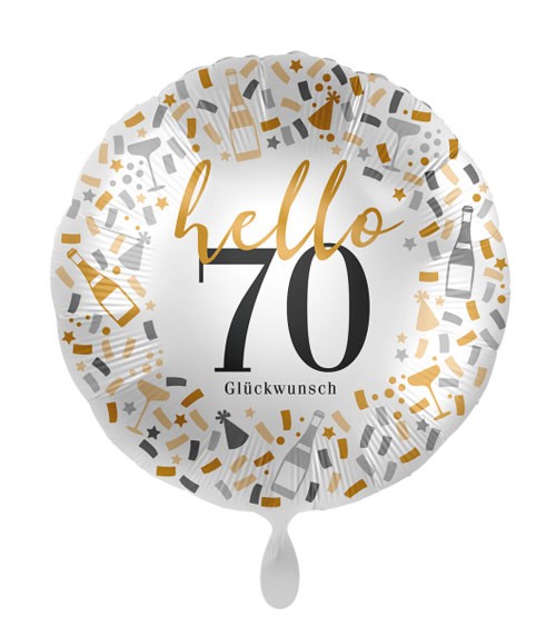 Folienballon "Hello 70 - Glückwunsch"