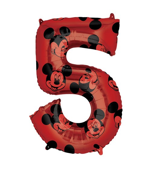 SuperShape-Folienballon "5" - Mickey Mouse - 66 cm