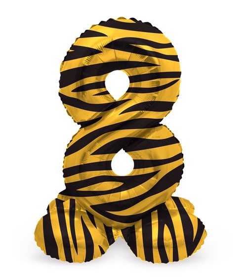 Stehender Folienballon Zahl "8" - Tiger Chic - 72 cm