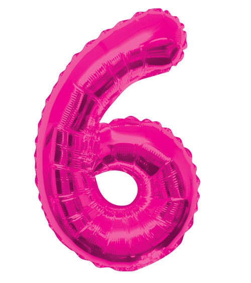 Supershape-Folienballon "6" - pink