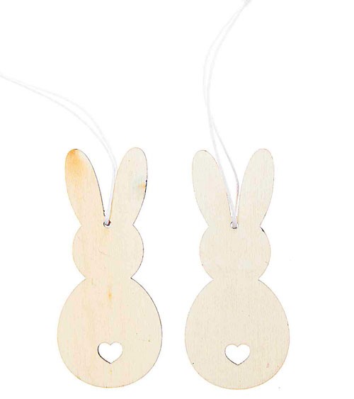 Holzanhänger "Hase" - natur - 8 cm - 2 Stück