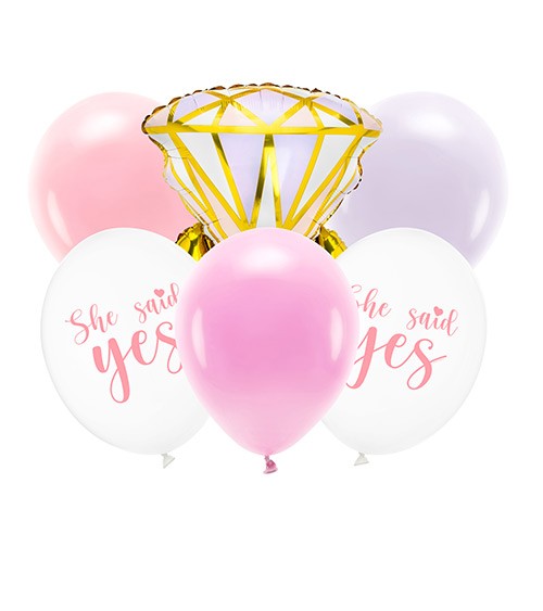 Ballon-Set "She said yes" - 6-teilig