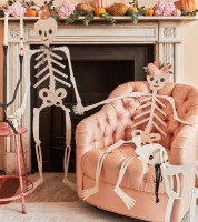 Extra große Halloween Skelette aus Papier - 3-teilig