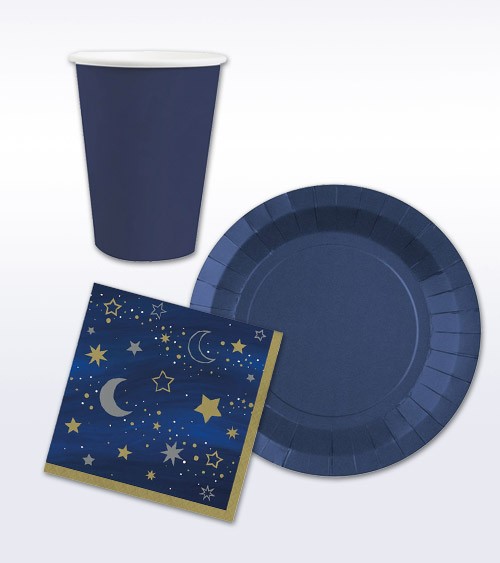 Silvester-Deko-Set "Navyblue & Gold" - 36-teilig