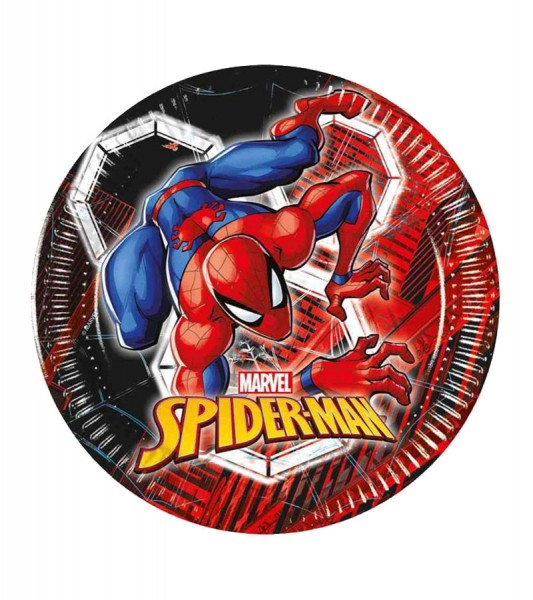Kleine Pappteller "Spiderman World of Webs" - 8 Stück