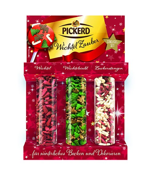 Pickerd Zucker-Streudekor "Wichtel-Zauber" - 3er Set - 67 g