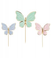 DIY Cake-Picks "Schmetterlinge" - pastell - 9 Stück