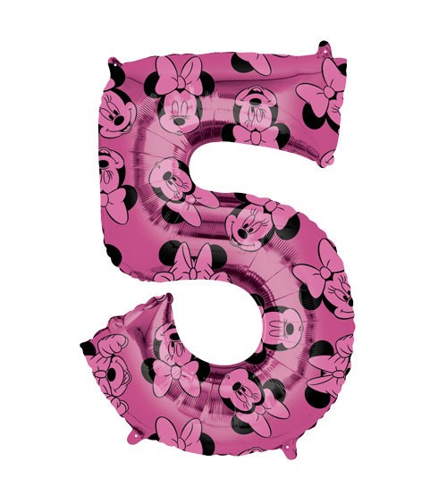 SuperShape-Folienballon "5" - Minnie Mouse - 66 cm