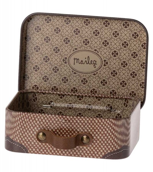 Kleiner Koffer aus Metall - braun - 7,5 x 5,5 x 2,5 cm