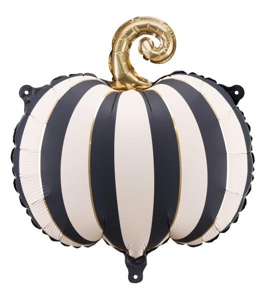 Shape-Folienballon "Kürbis" - schwarz & weiß - 39 x 38 cm