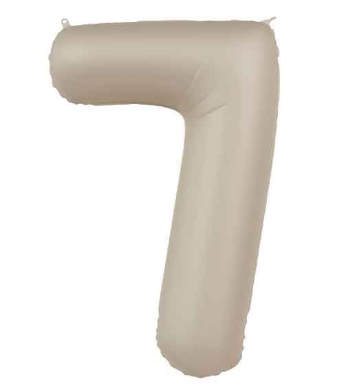 Folienballon Zahl "7" - creamy latte - 86 cm