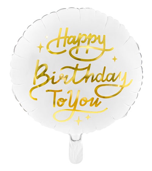 Runder Folienballon "Happy Birthday to you" - 35 cm