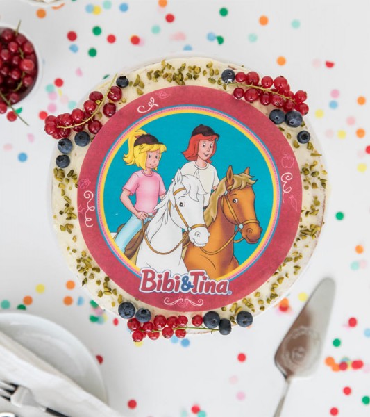 Essbarer Tortenaufleger "Bibi und Tina" - 20 cm