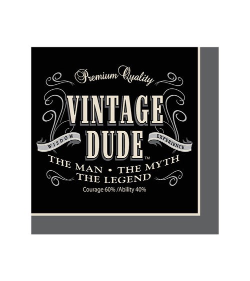 Cocktail-Servietten "Vintage Dude" - 16 Stück