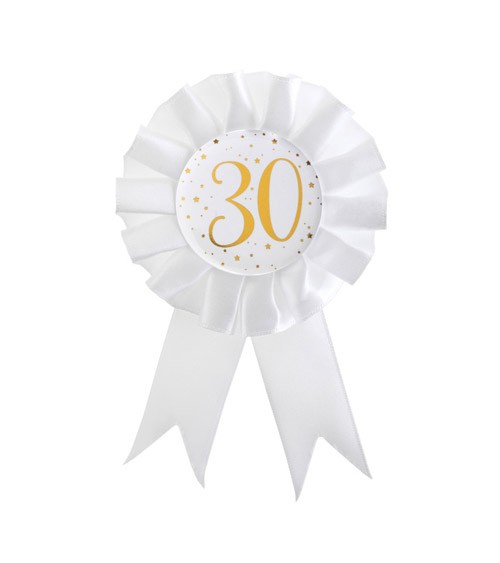 Geburtstagsorden "30" - weiß, gold
