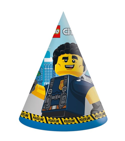 Partyhüte "Lego City" - 6 Stück