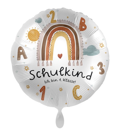 Folienballon "Schulkind" - Regenbogen - 43 cm