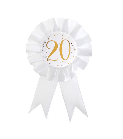 Geburtstagsorden "20" - weiß, gold