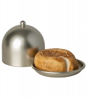 Käseglocke mit Käse - silber - 5 x 3,5 cm