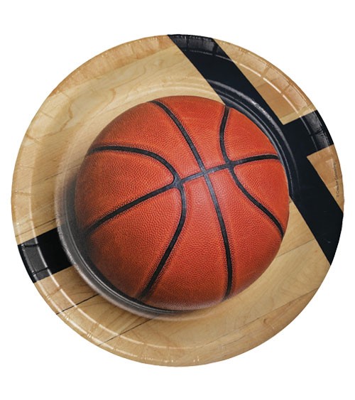 Pappteller "Basketball" - 8 Stück