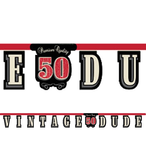 Schriftzuggirlande "Vintage Dude - 50. Geburtstag" - 2,67 m