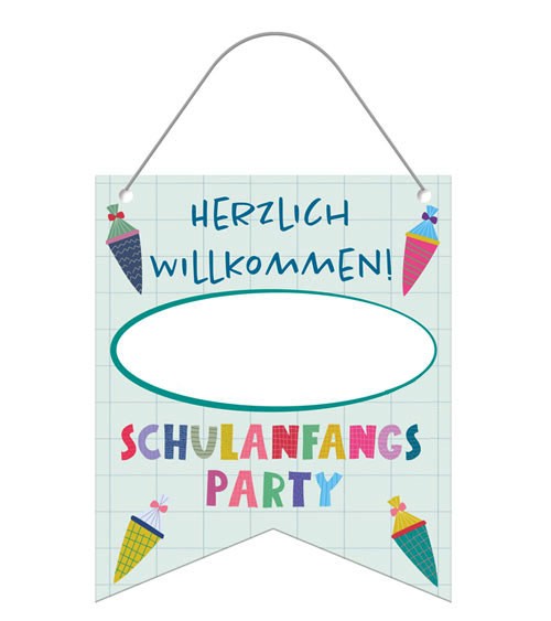 Deko-Wimpel aus Papier "Bunter Schulanfang" - personalisierbar