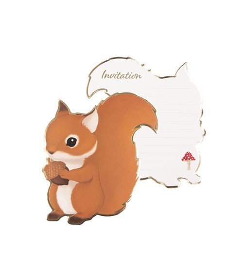 Einladungskarten "Eichhörnchen" - 8 Stück